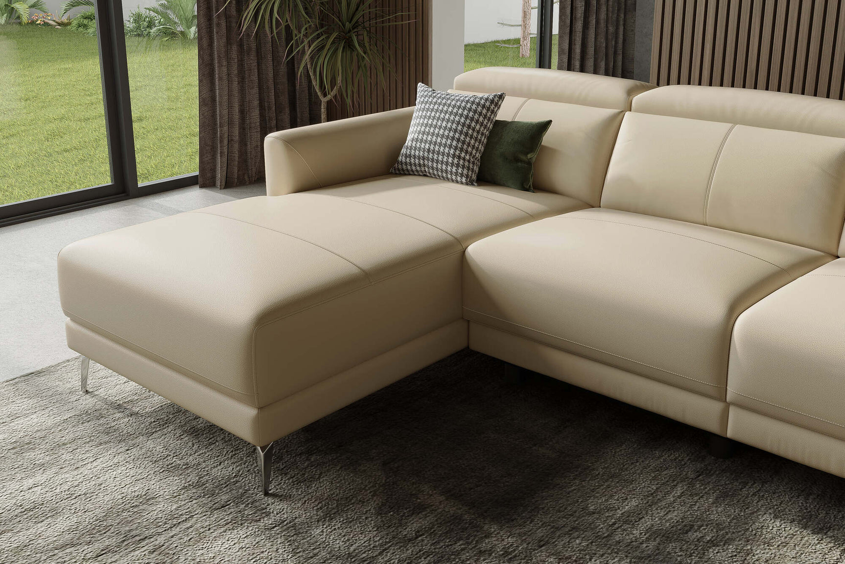 Andria Leather Reclining Sectional Sofa