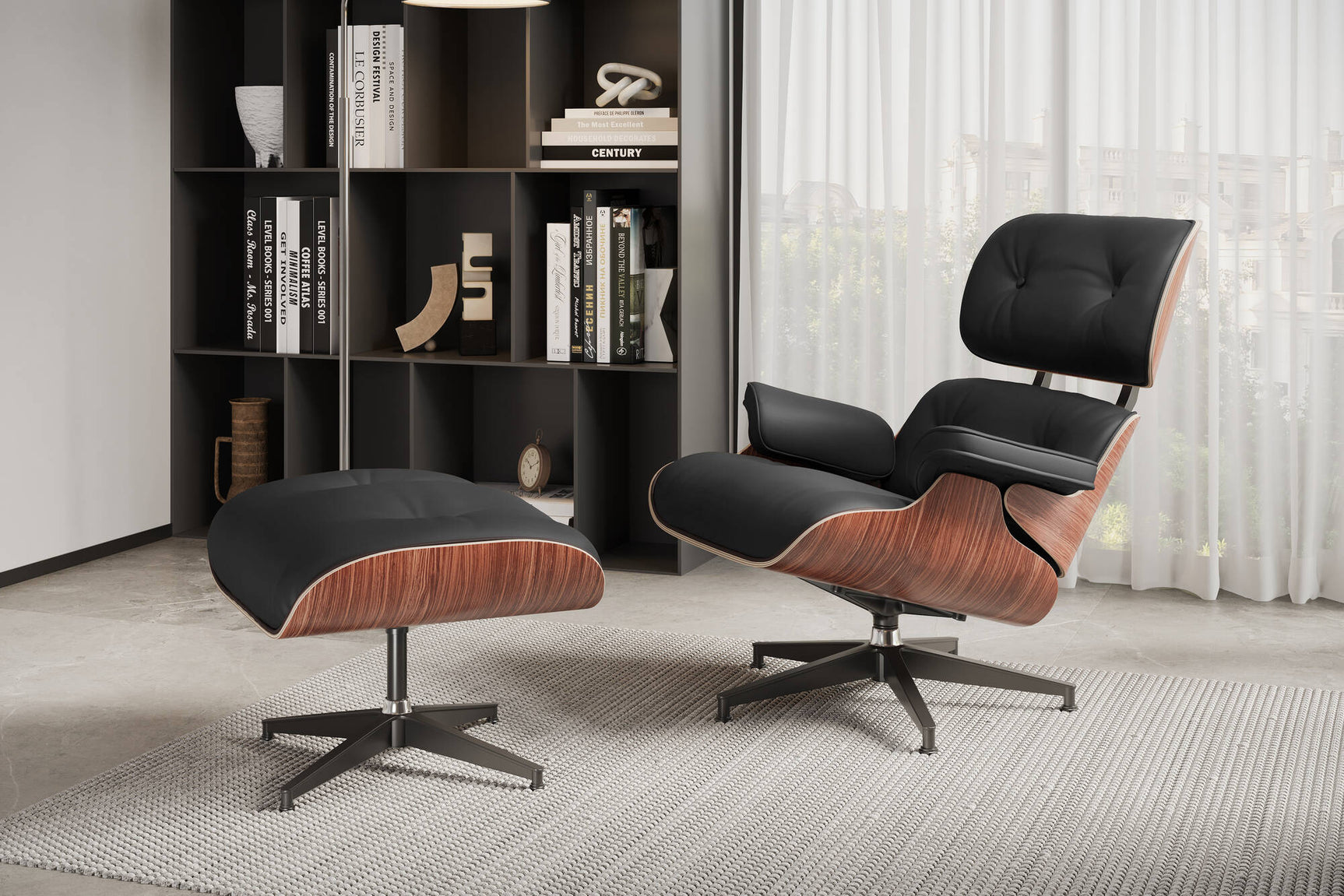 Armoni Leather Chair & Ottoman