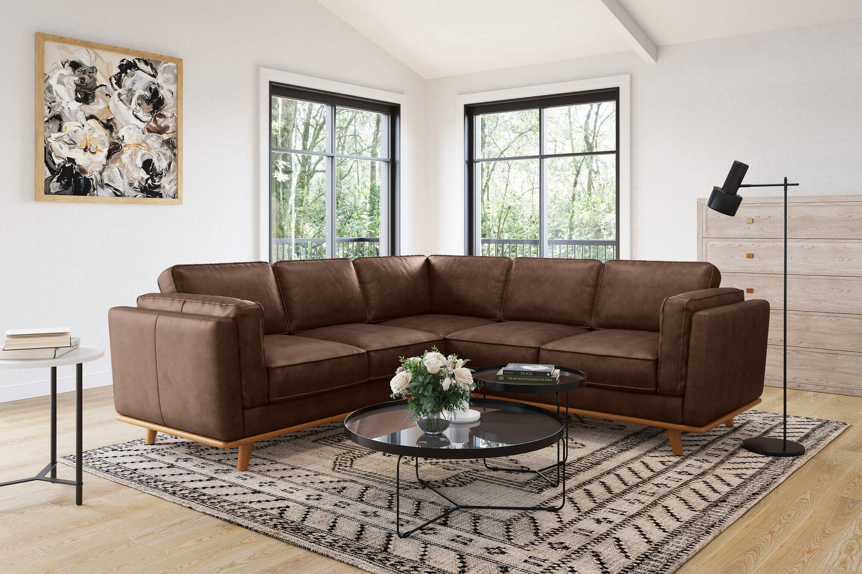 Artisan Leather Corner Sectional Sofa