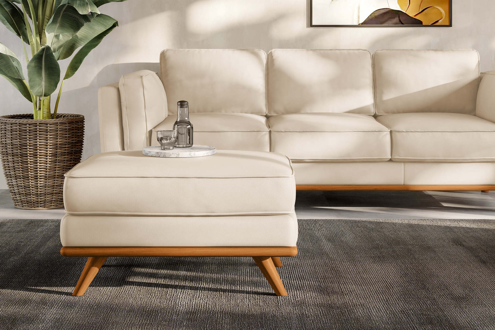 Artisan Leather Ottoman