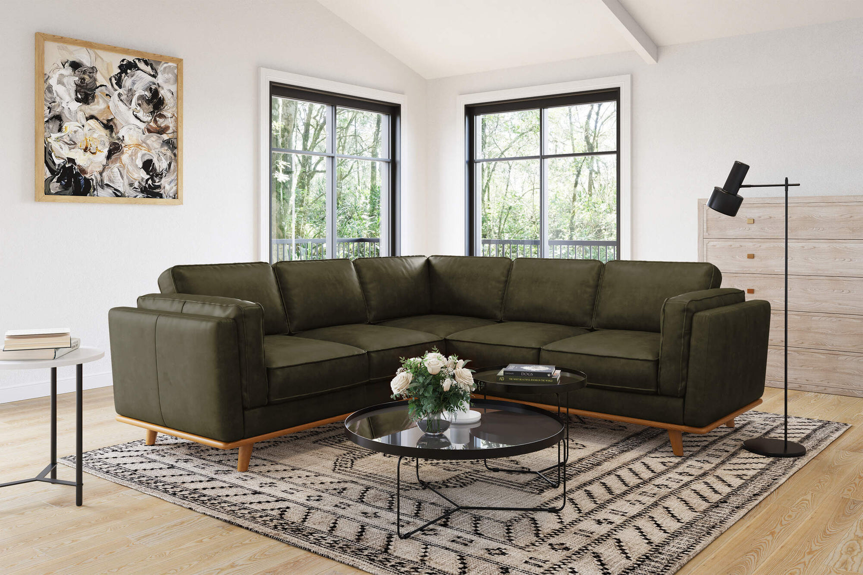 Artisan Leather Corner Sectional Sofa