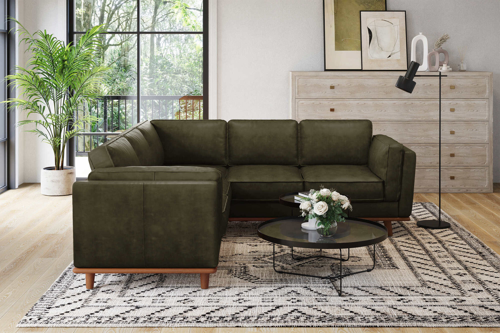 Artisan Leather Corner Sectional Sofa