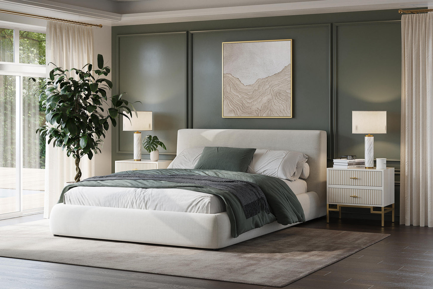 Aubrey Fabric Upholstered Bed Frame