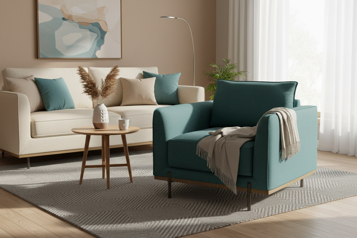 Azure Fabric Accent Chair