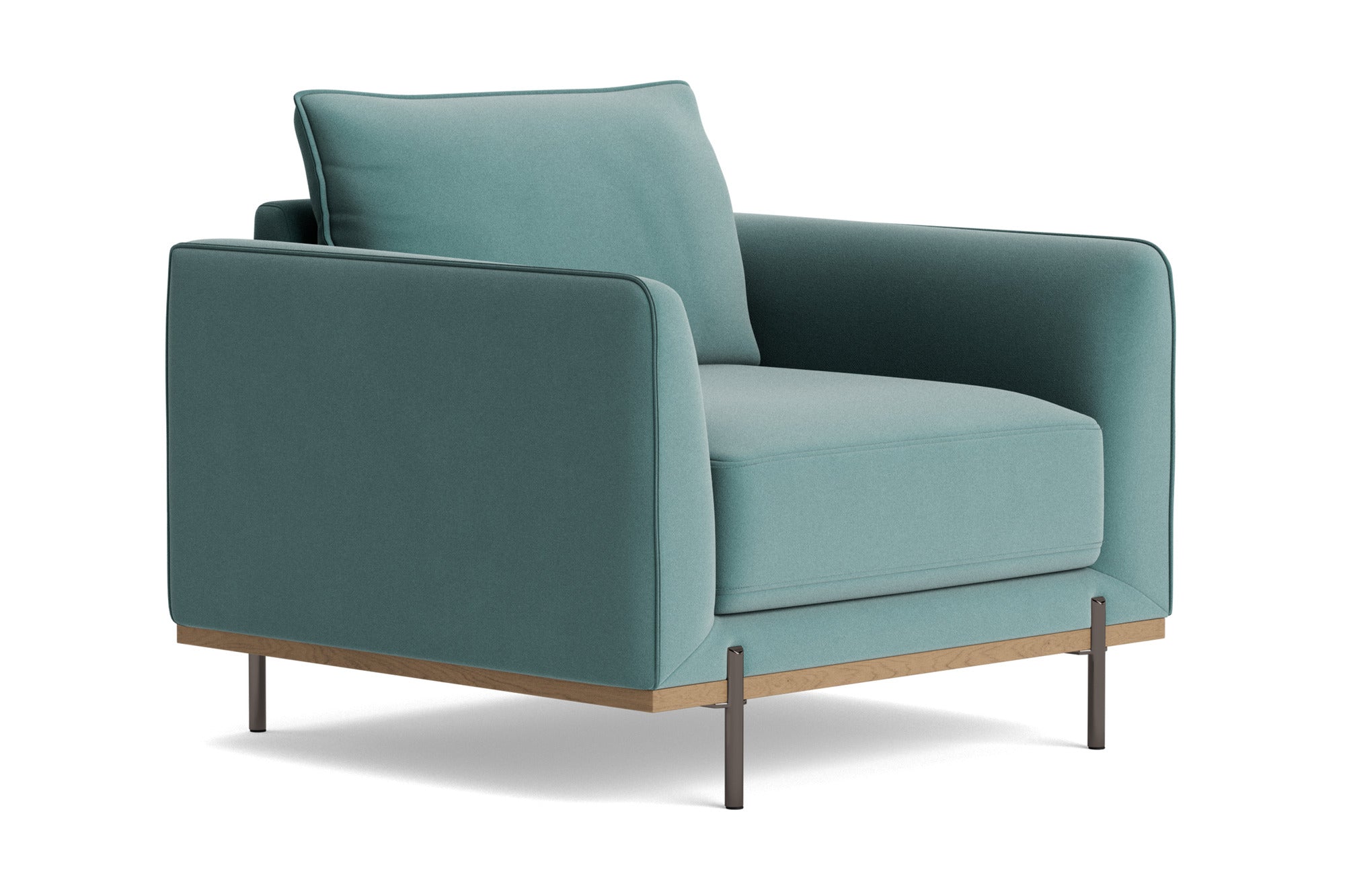 Azure Velvet Fabric Accent Chair