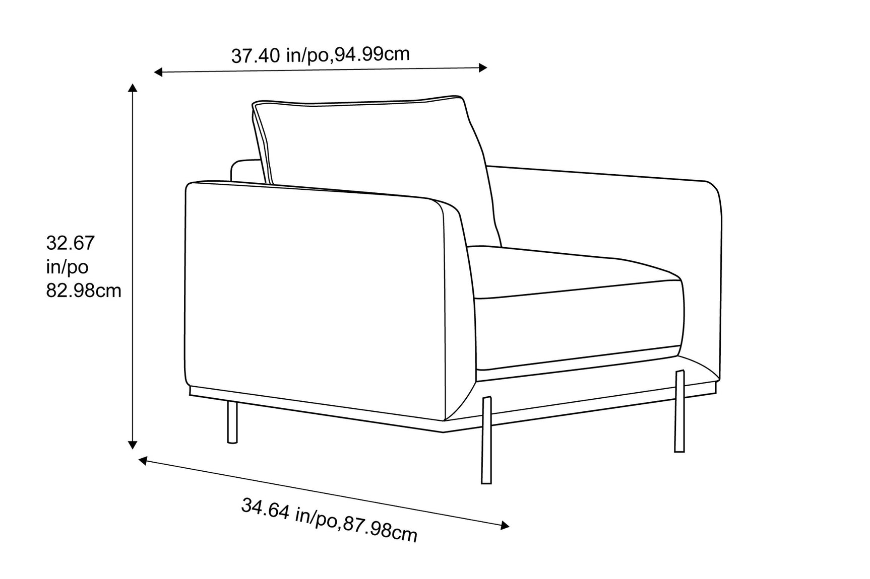 Azure Fabric Accent Chair