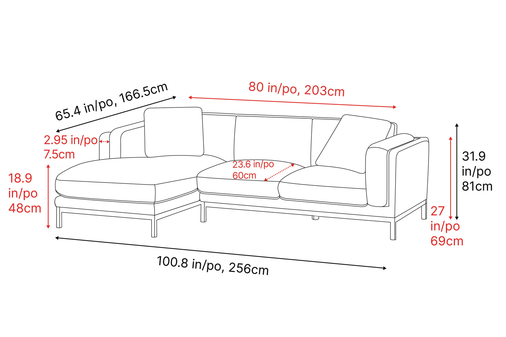 Bergen Fabric Sectional Sofa