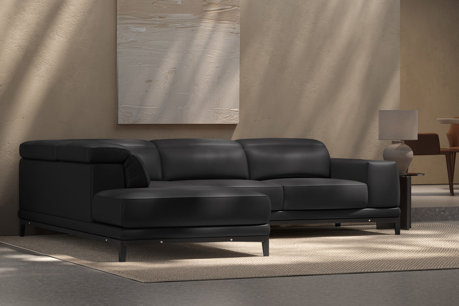 Valletta Leather Corner Sectional Sofa