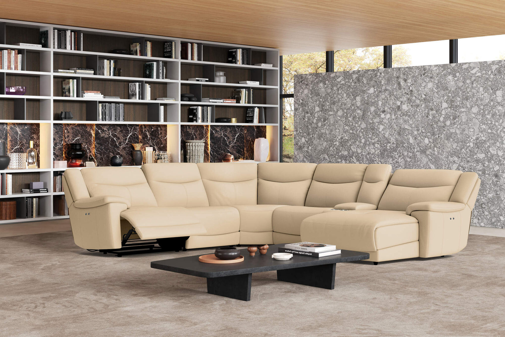 Brianna Leather Recliner Corner Sectional