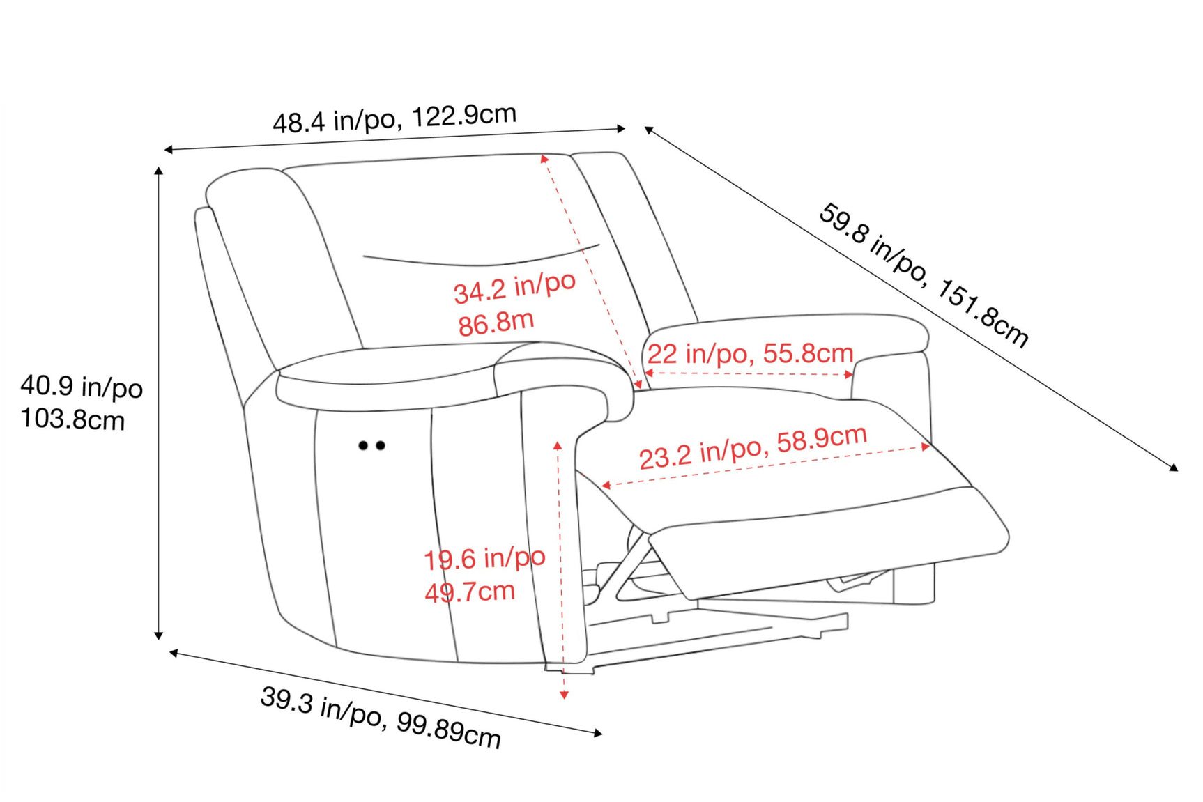 Brianna Leather Recliner Seat