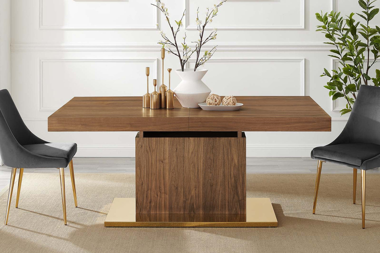 Bubles Wood Extendable Dining Table
