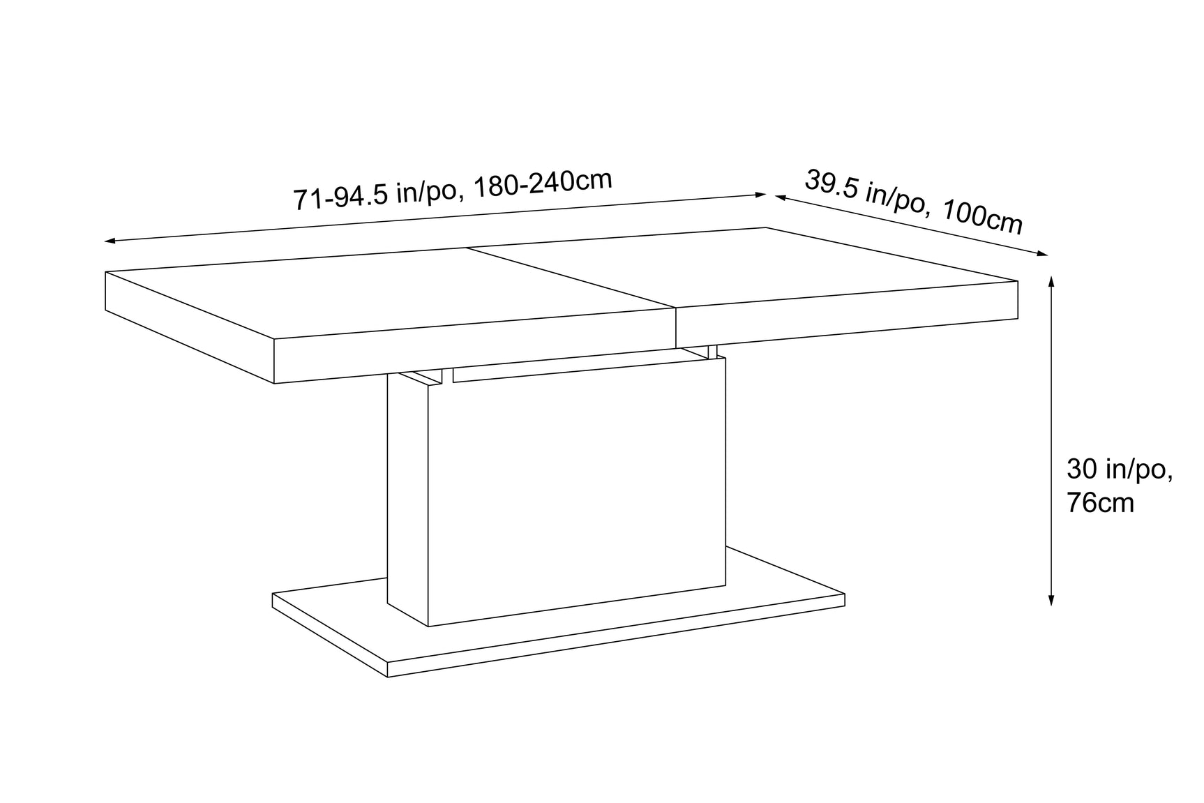 Bubles Wood Extendable Dining Table