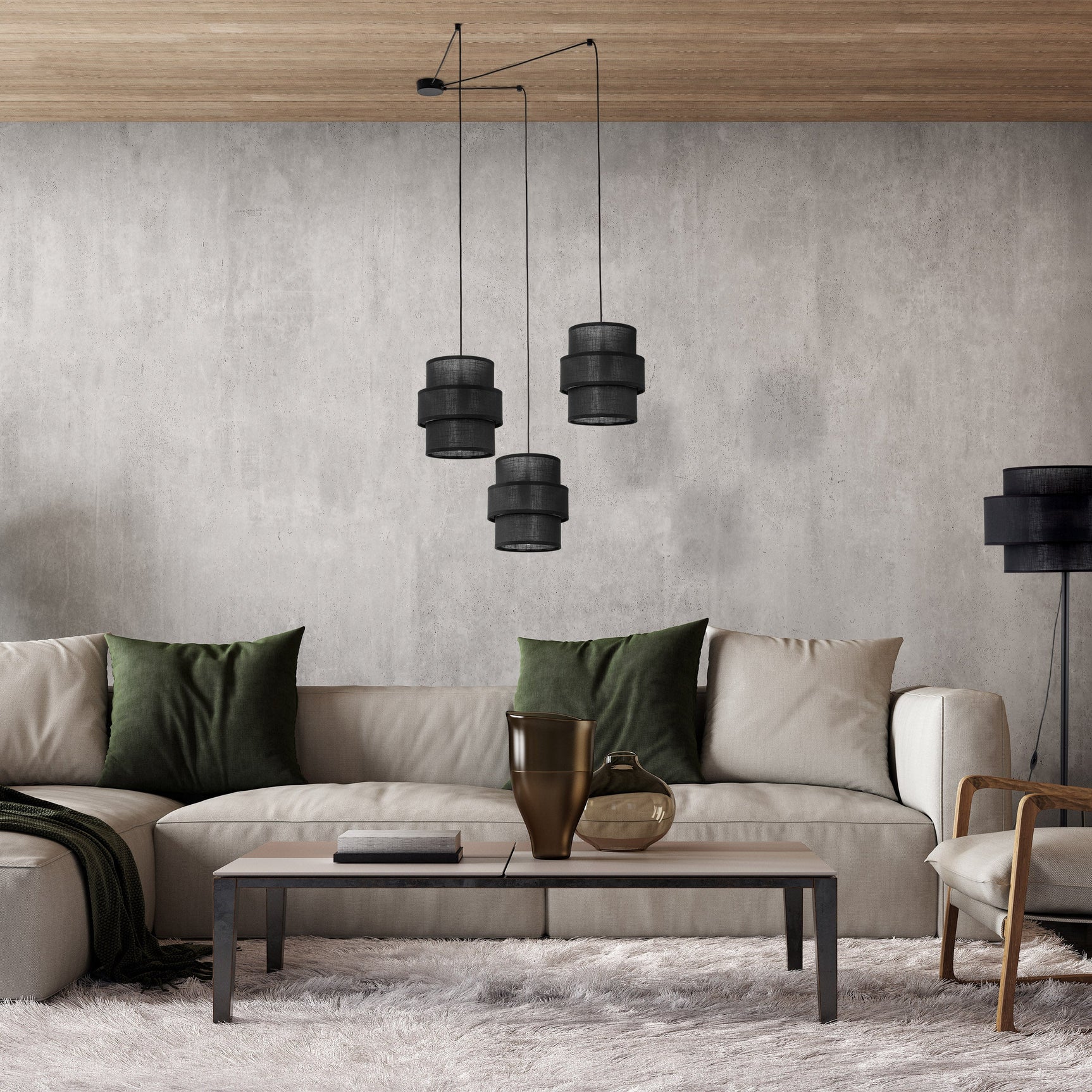 CALISTO Black Mid-Century Modern Pendant Light 3