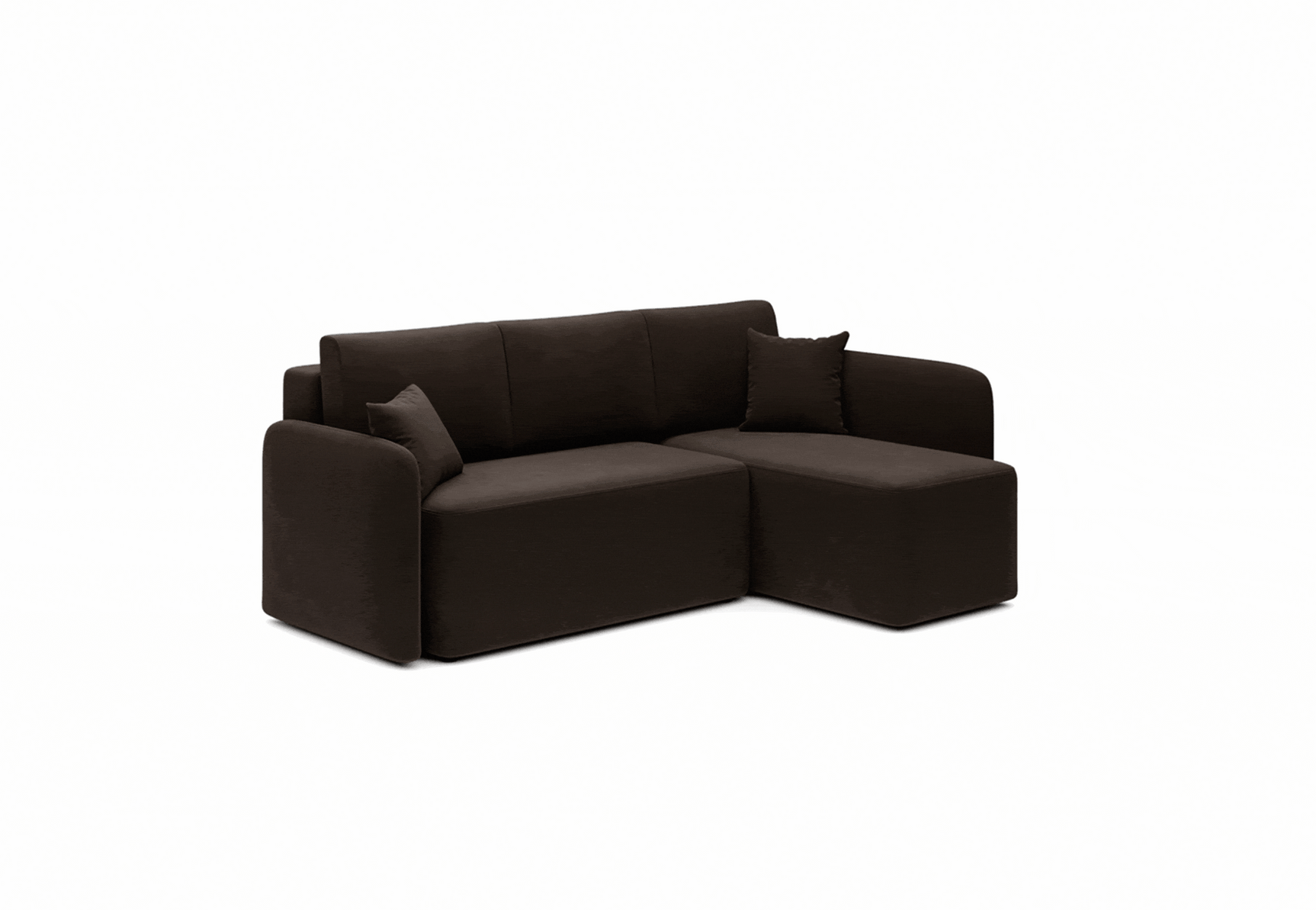 Hadson 3 Seater Storage Sleeper Chaise Sofa - Dark Brown