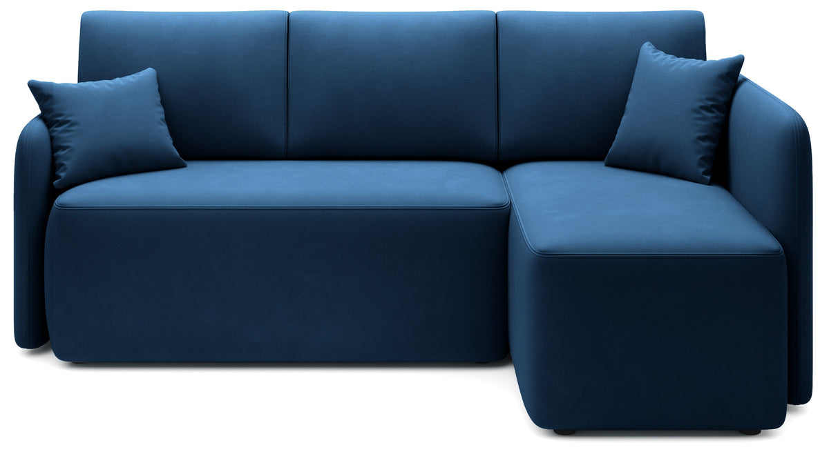 Hadson 3 Seater Storage Sleeper Chaise Sofa - Blue