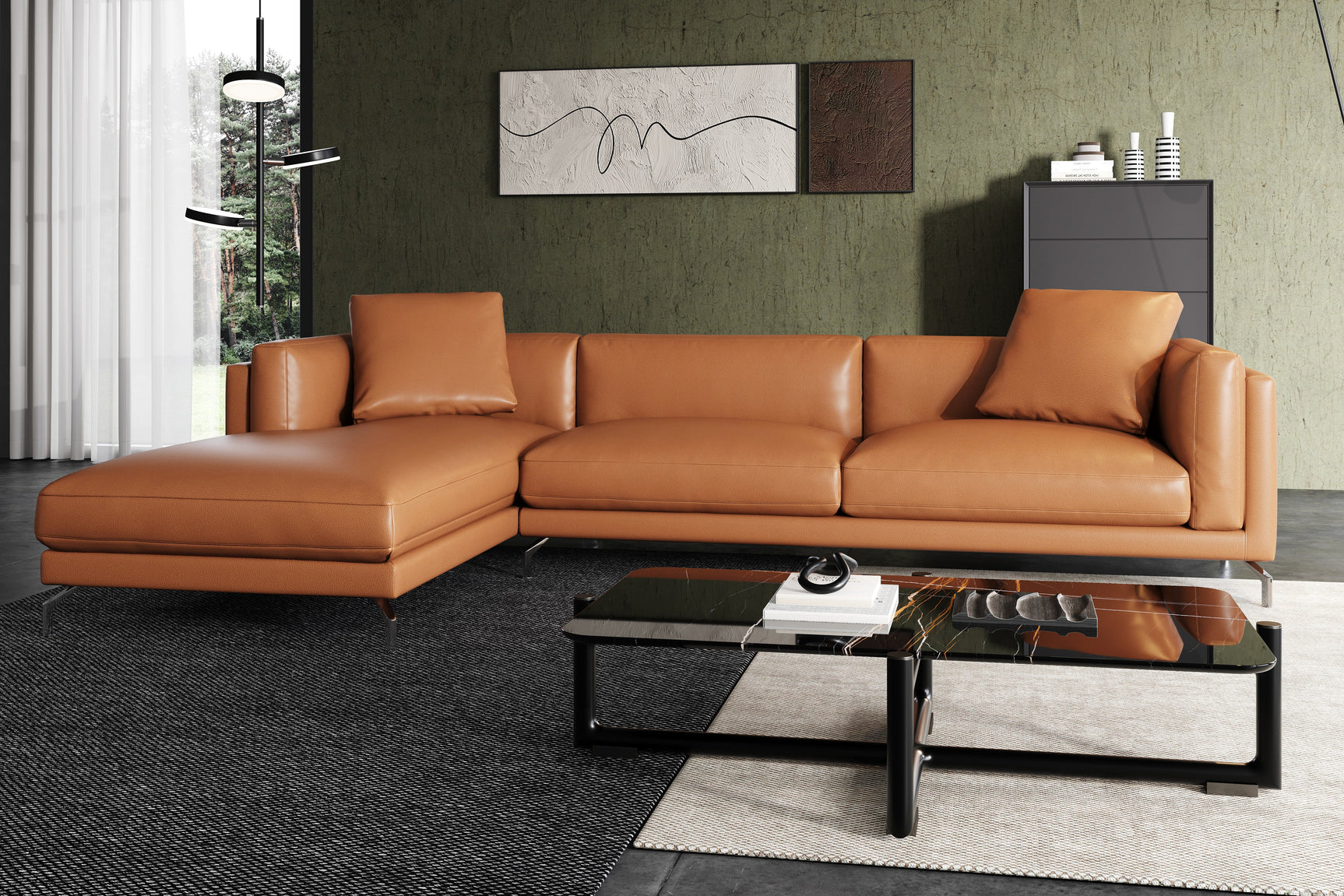 Zadar Leather Sectional Sofa