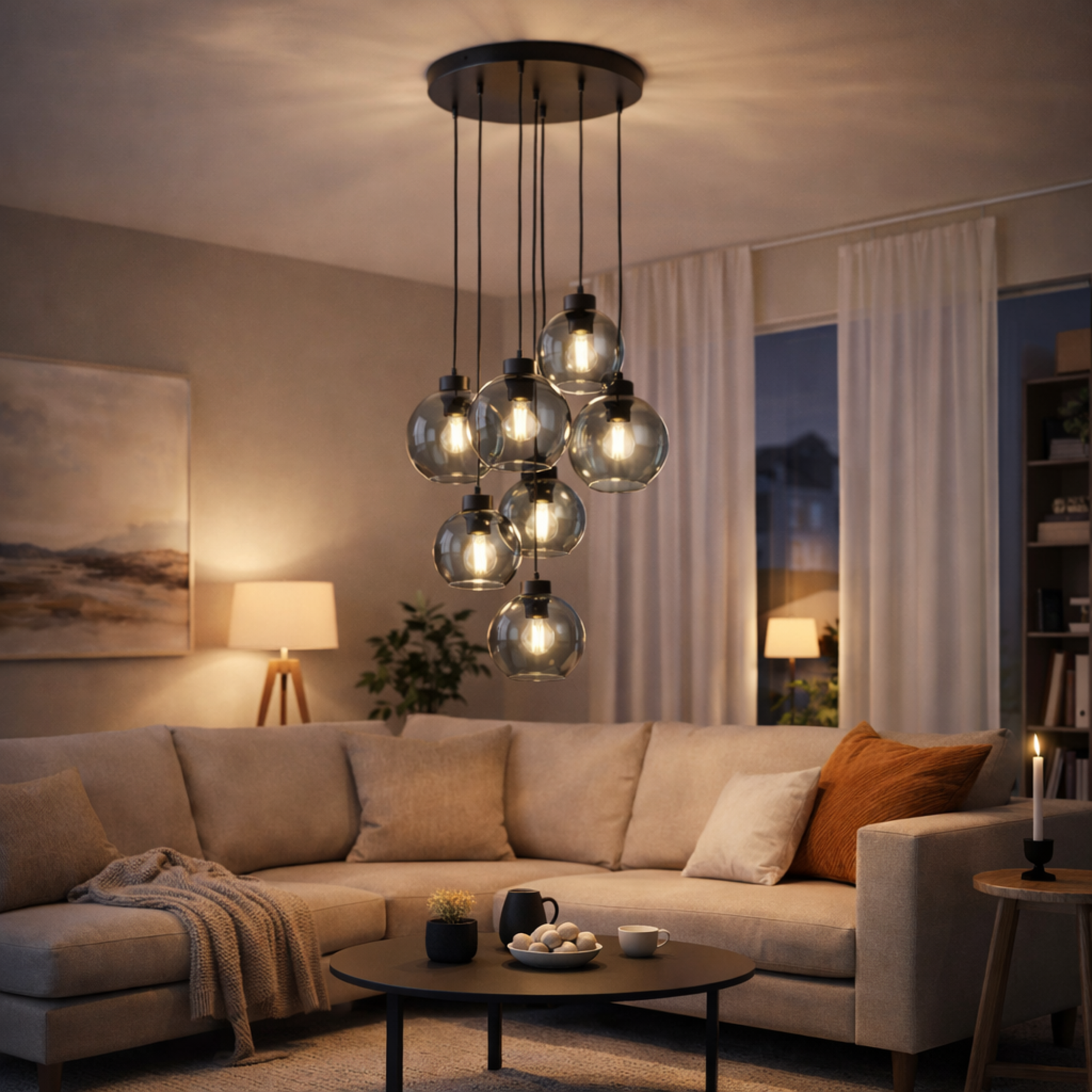 CUBUS Graphite Glass Scandinavian Pendant Light 7