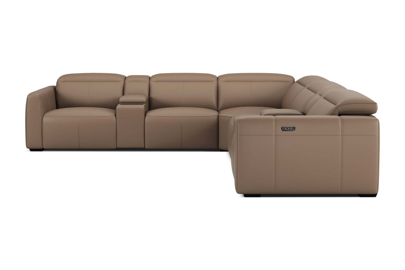 Carmen Leather Dual Recliner Corner Sectional with Console