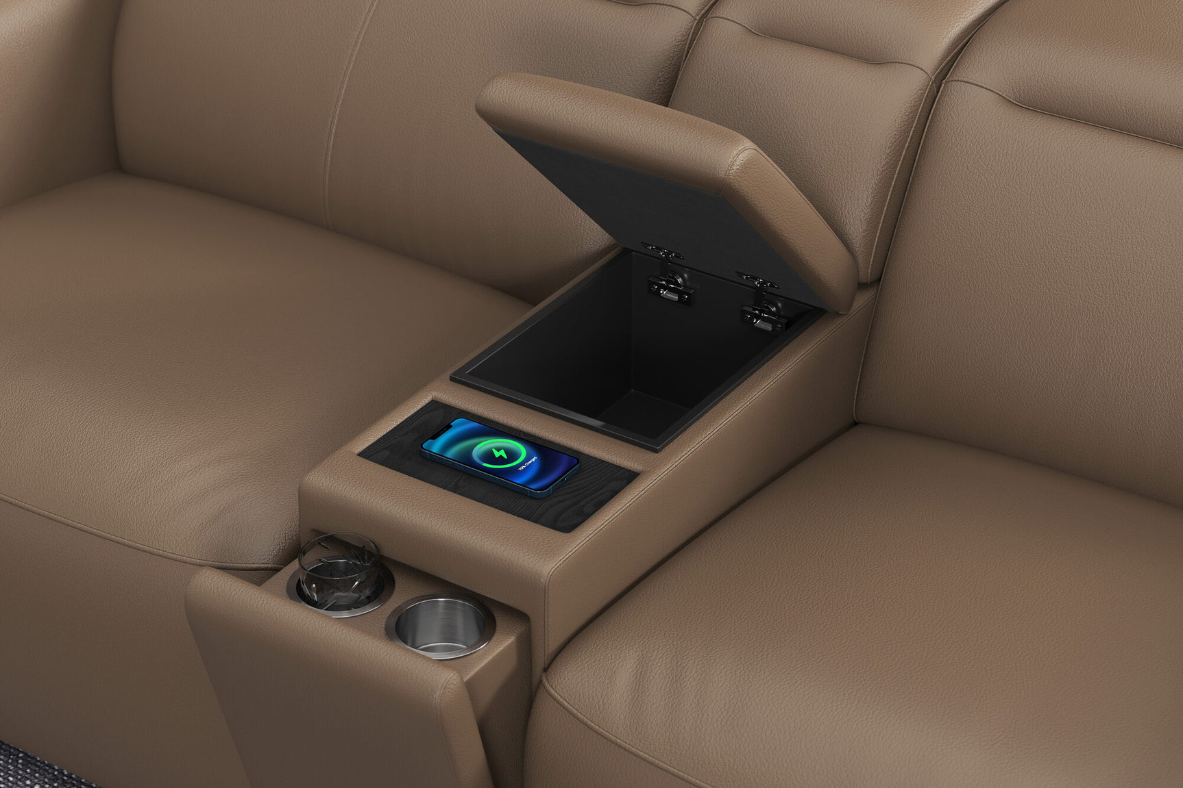 Carmen Leather Dual Recliner Sofa with Console