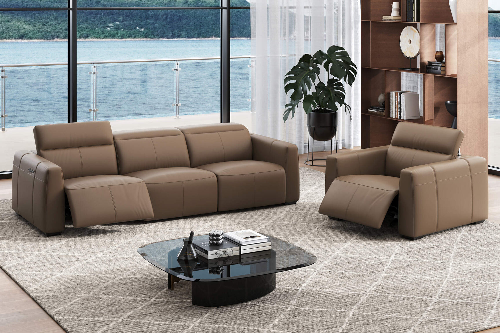 Carmen Leather Dual Recliner Sofa