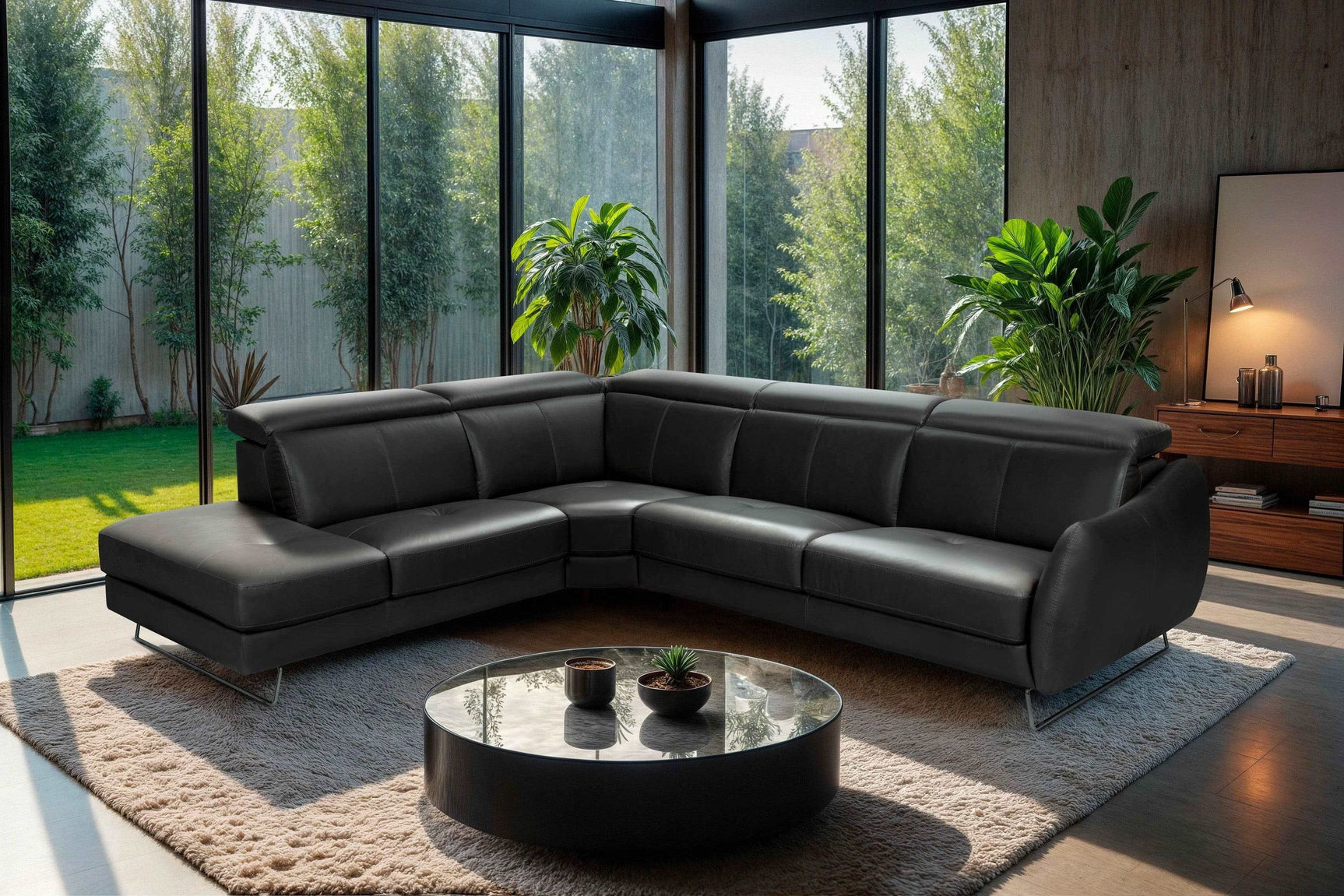Amelie Leather Sectional Sofa