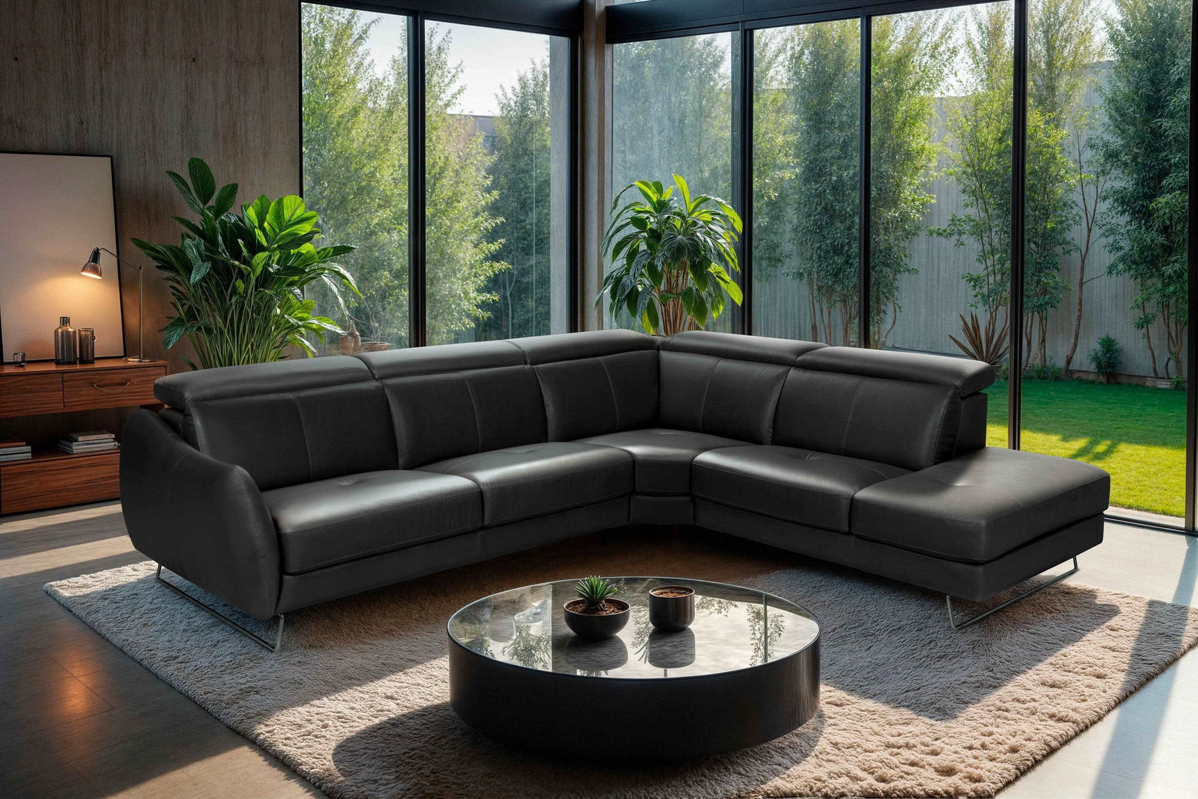 Amelie Leather Sectional Sofa