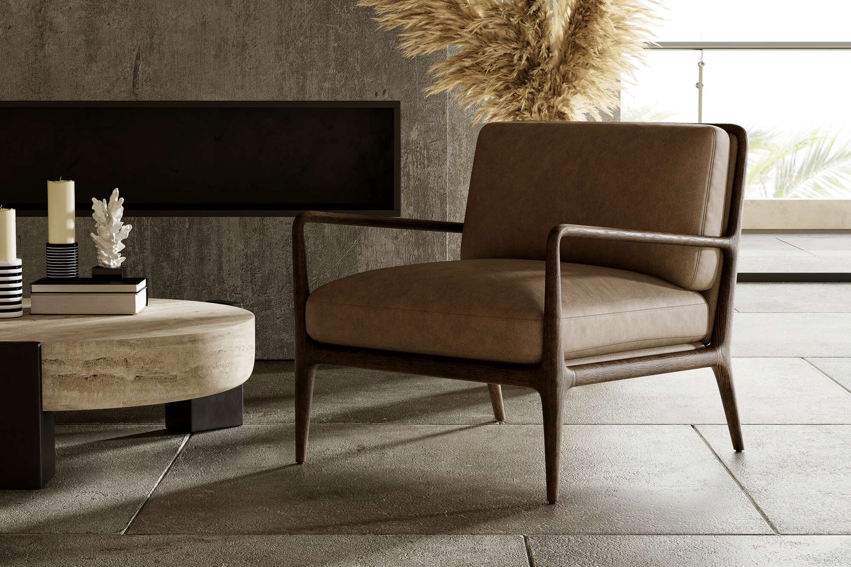 Cassian Leather Accent Chair