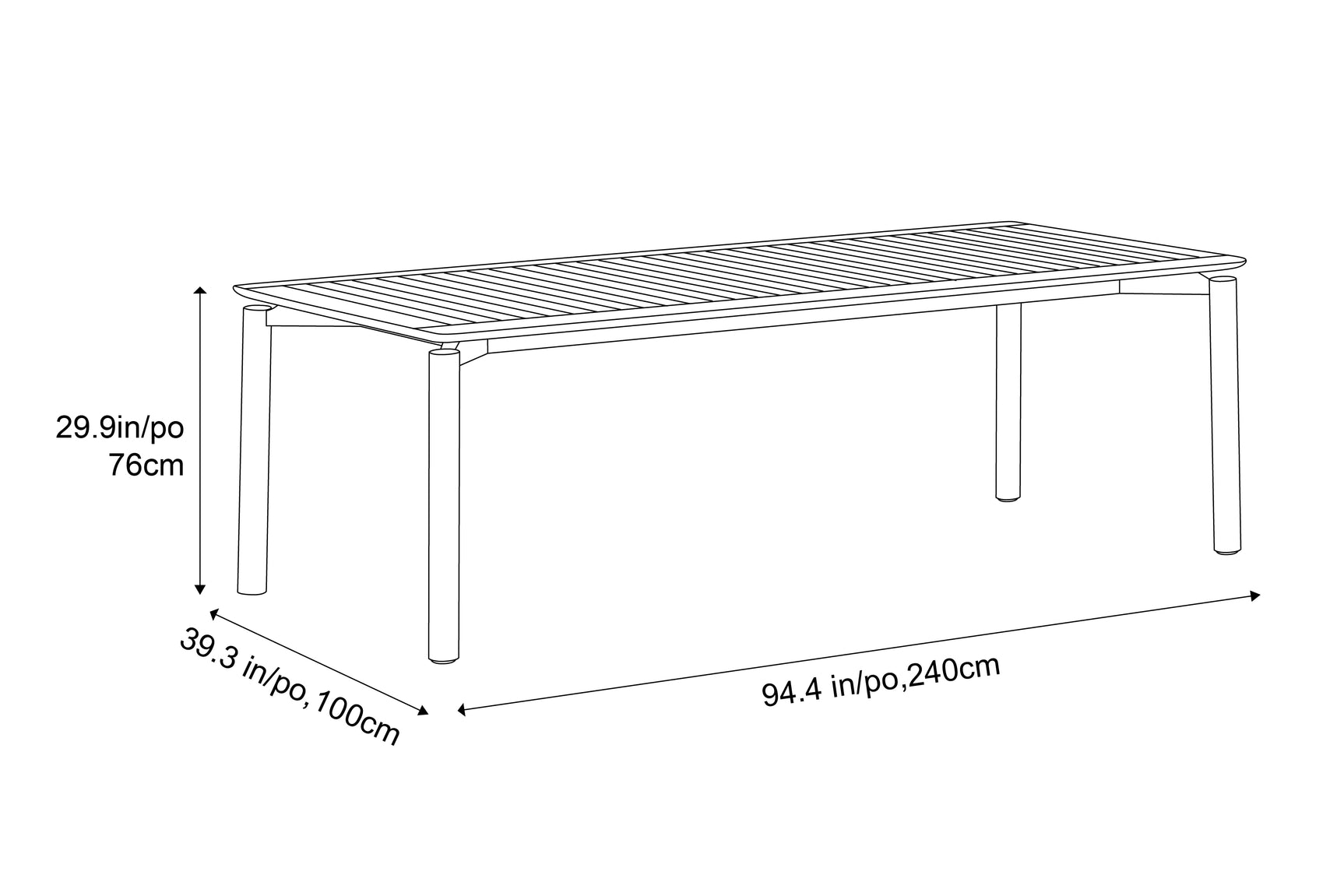 Caterina Outdoor Wood Dining Table