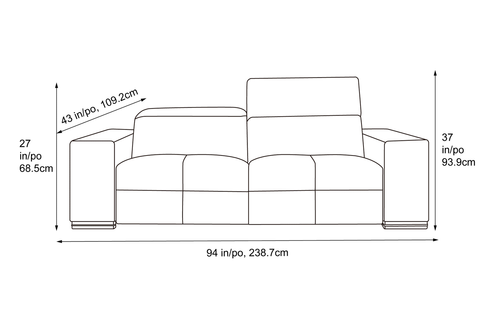Celine Novabuk Dual Recliner Sofa