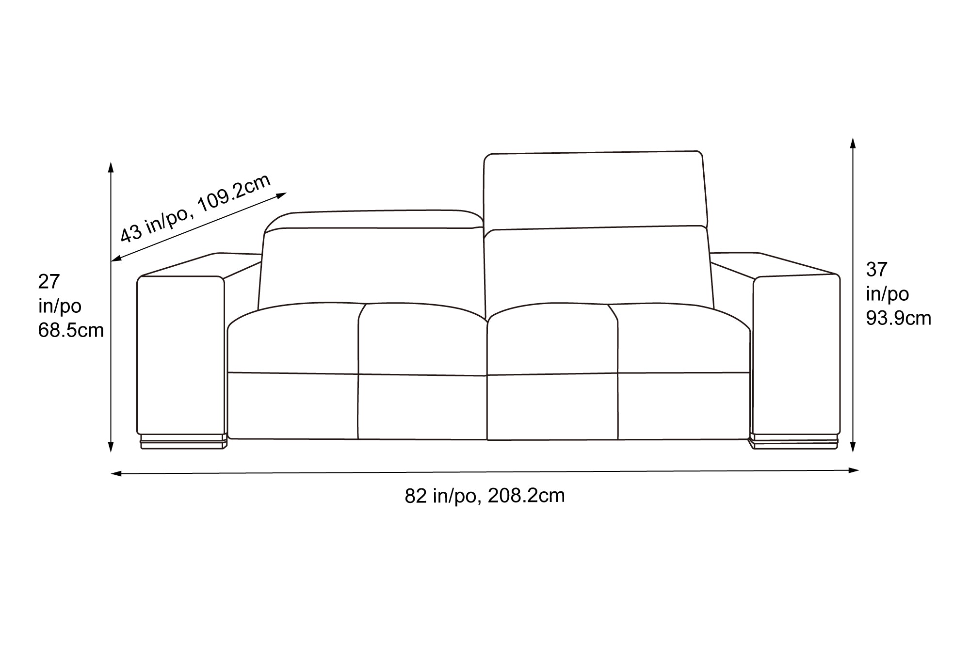 Celine Novabuk Dual Recliner Sofa