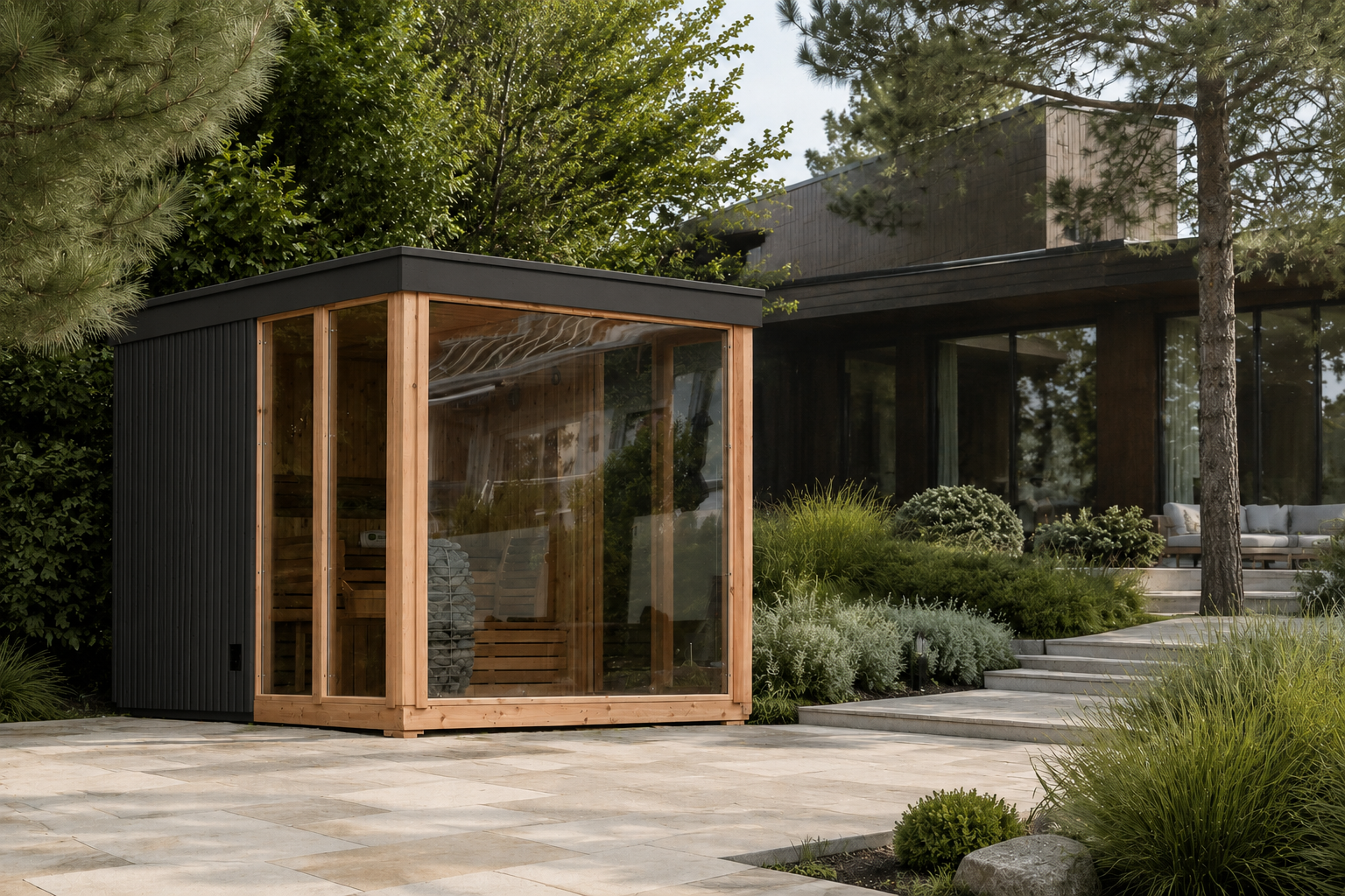 Nordic Style Outdoor Canadian Red Cedar Finnish Sauna