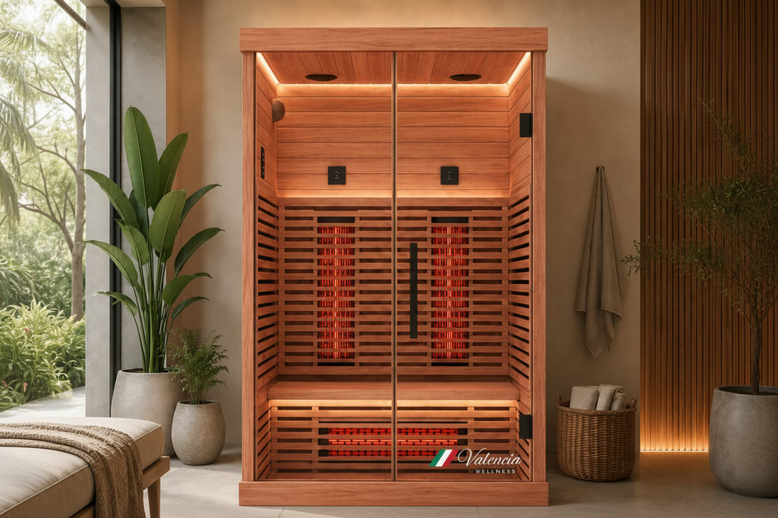 Valencia Aura™ Low-EMF 2-Person Full Spectrum Infrared Red Cedar Sauna