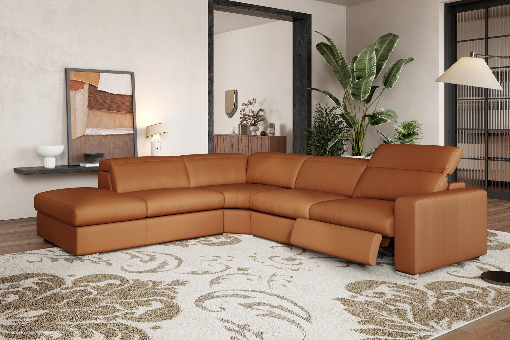 Clara Leather Recliner Sectional Sofa