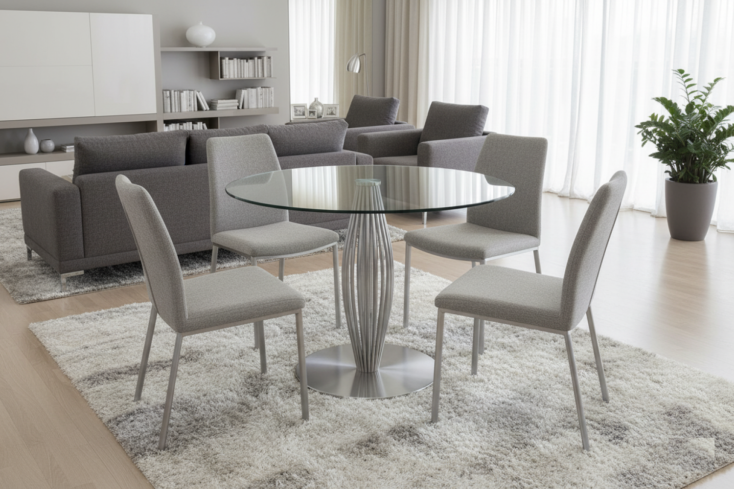 Coralie Glass Round Dining Table