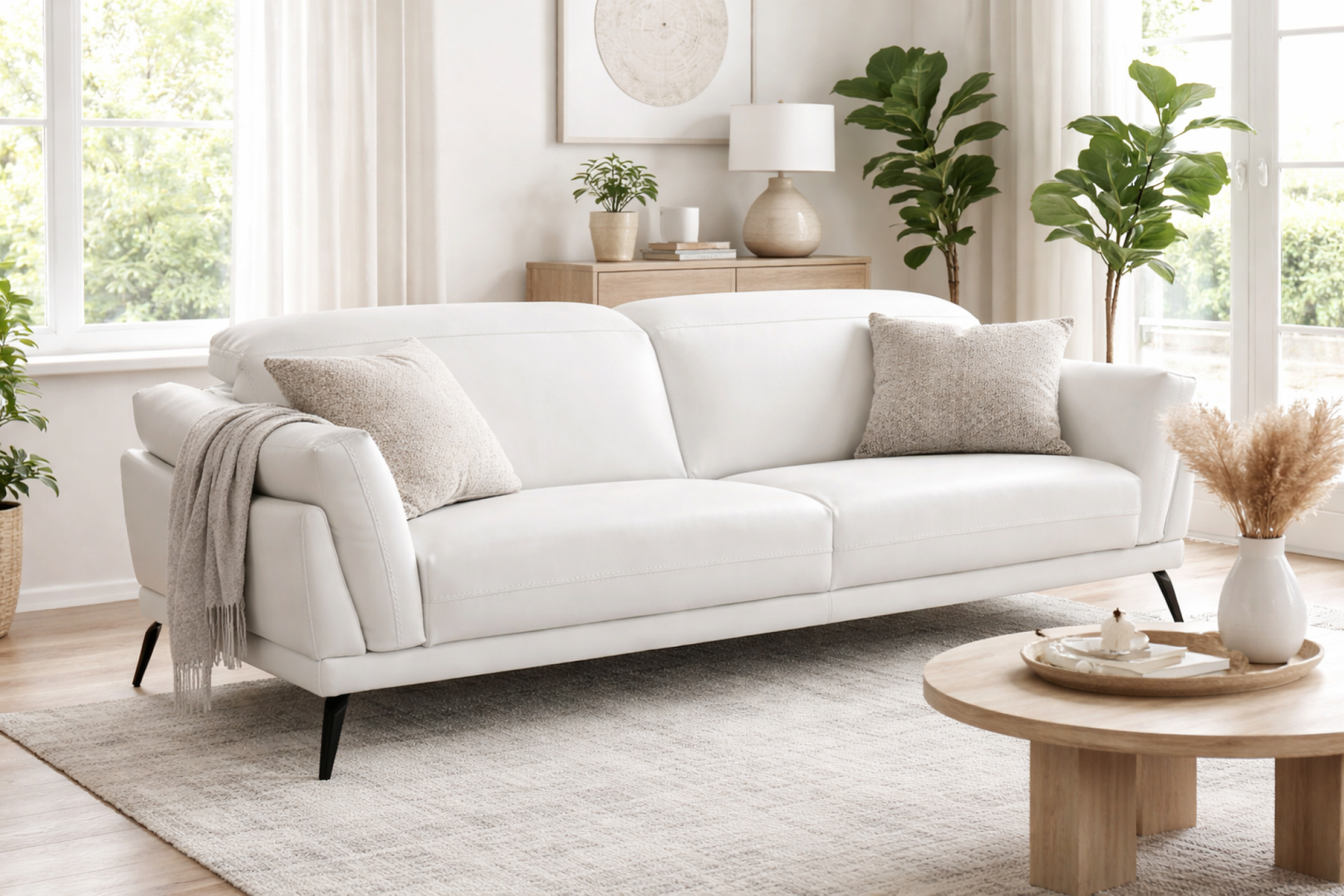 Corinne Leather Sofa