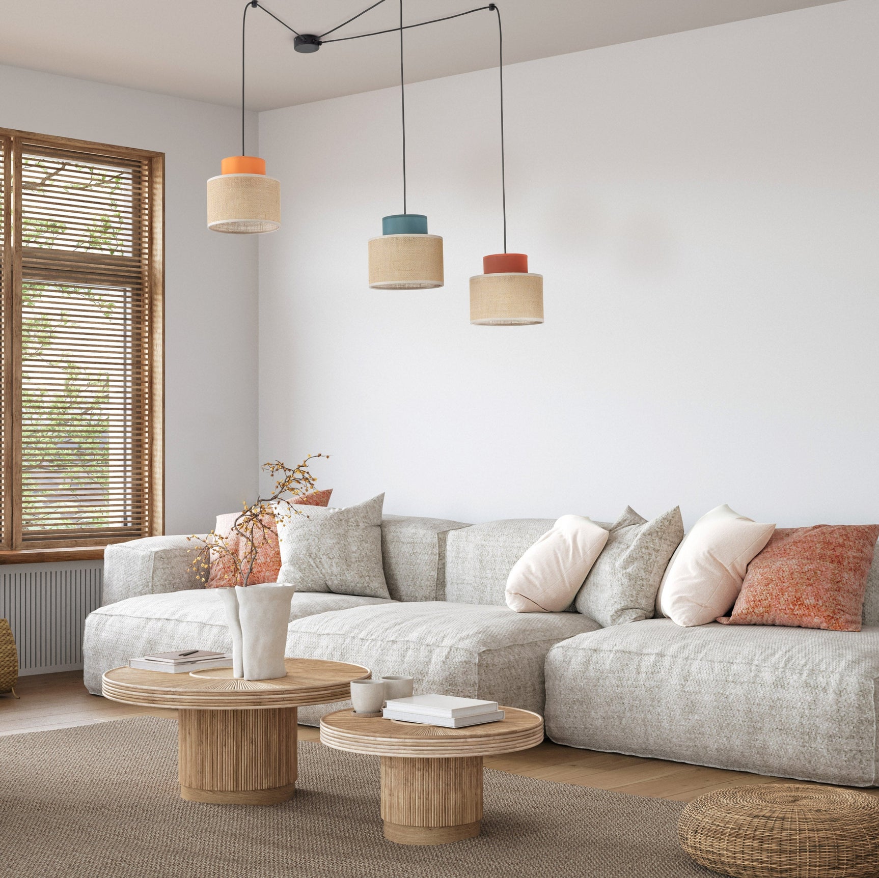DUO Jute Mix Natural Suspension Light 3