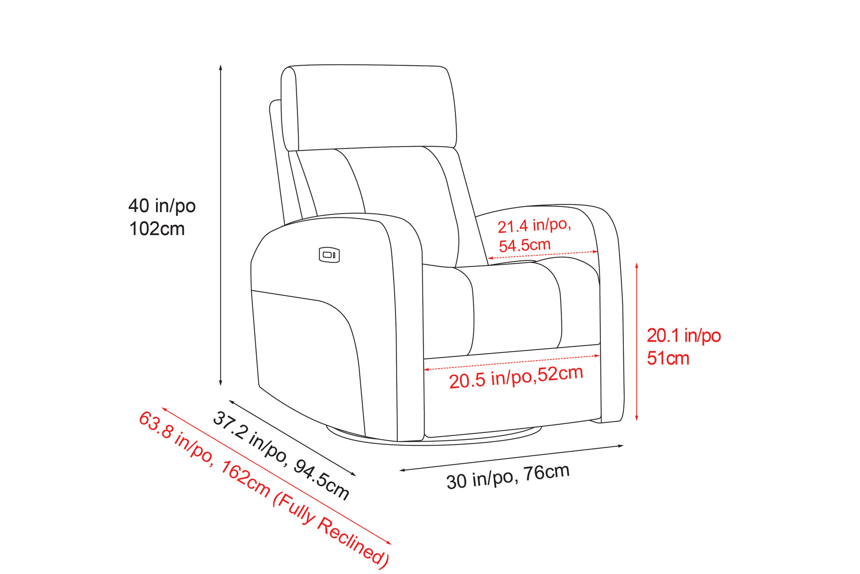 Dayna Leather Swivel Recliner Chair