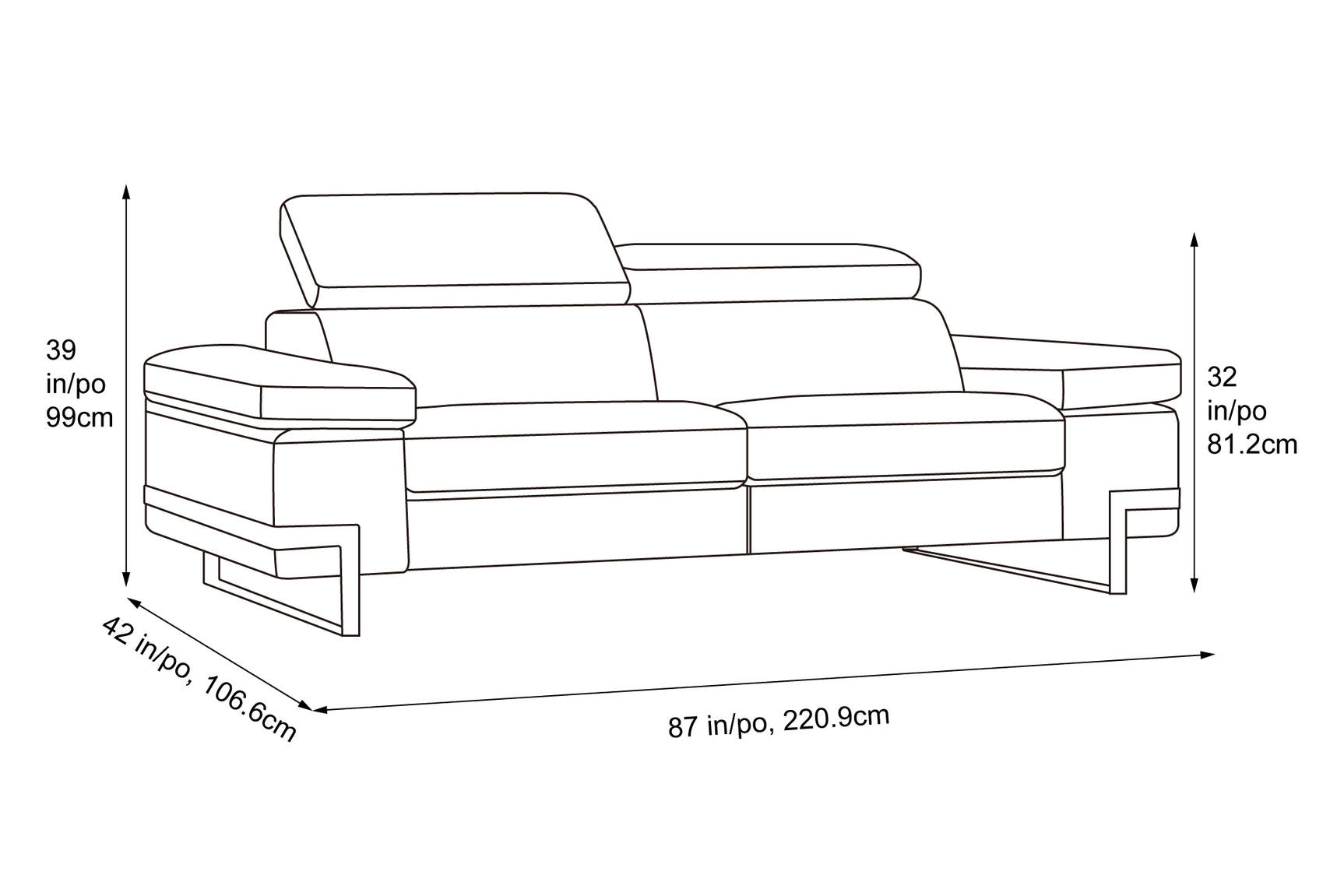 Delphine Leather Sofa