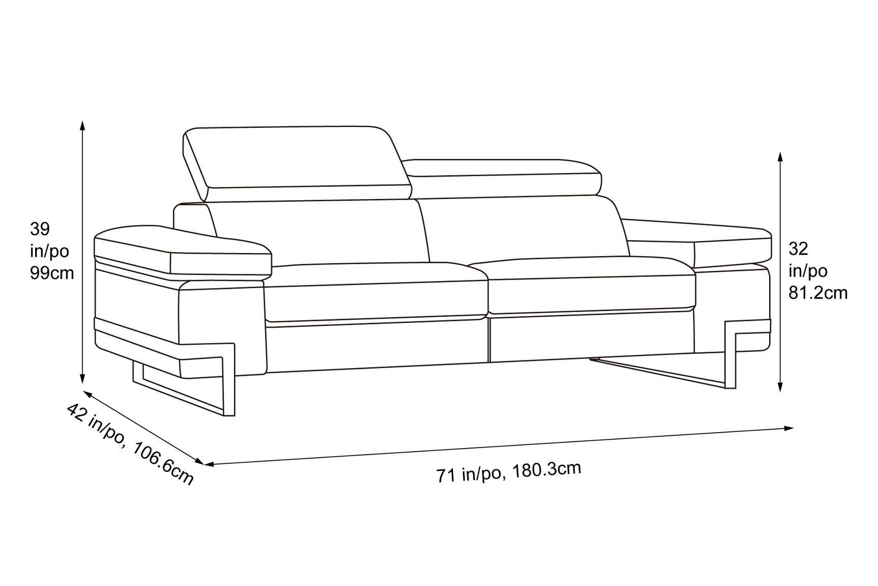 Delphine Leather Sofa