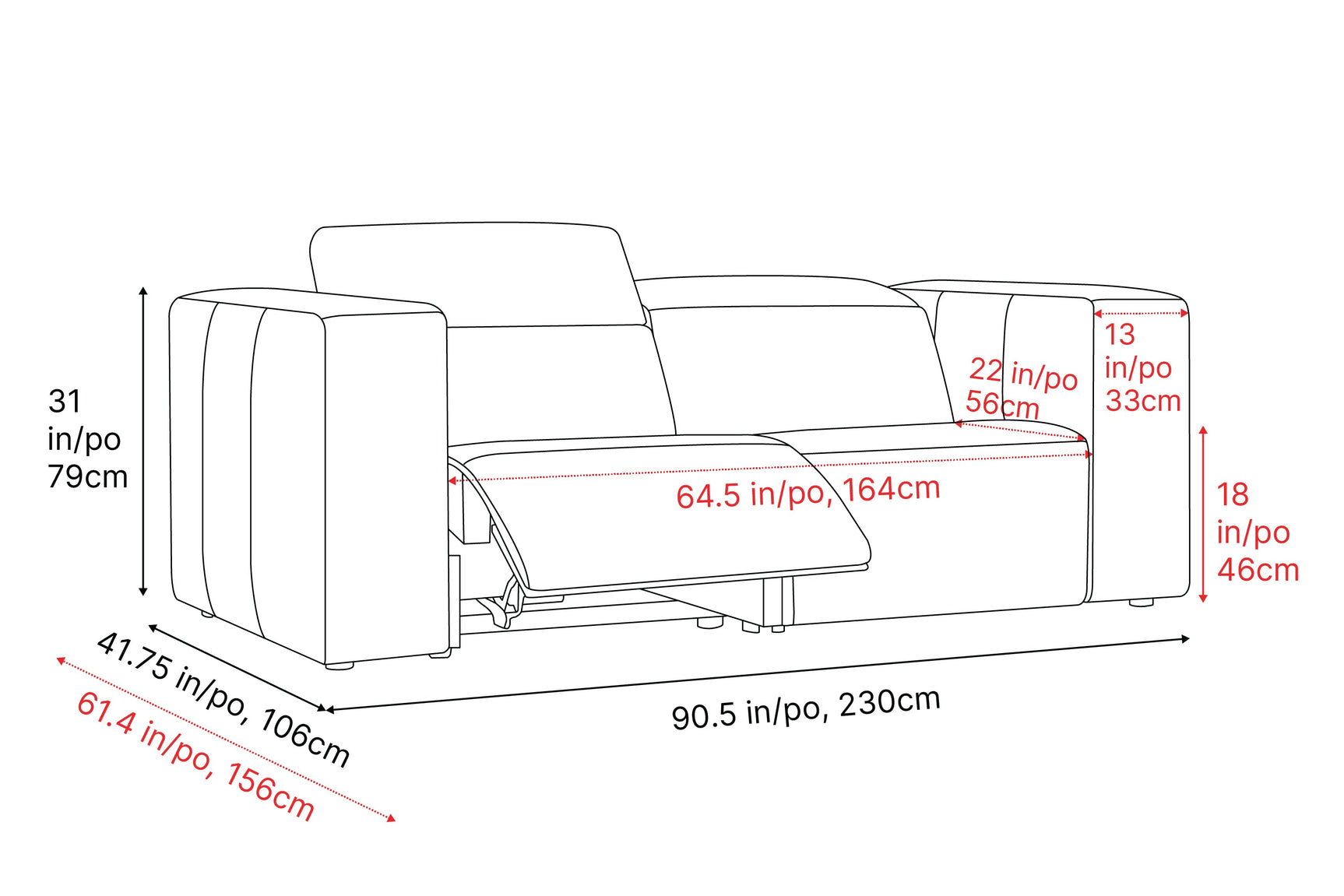 Eden Leather Dual Recliner Sofa