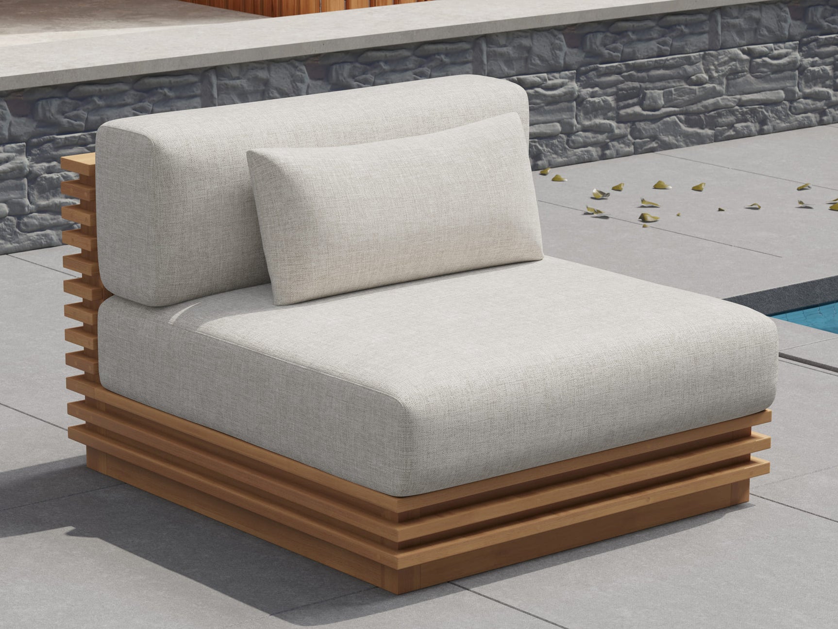 Elise Outdoor Fabric Armless Sofa Module