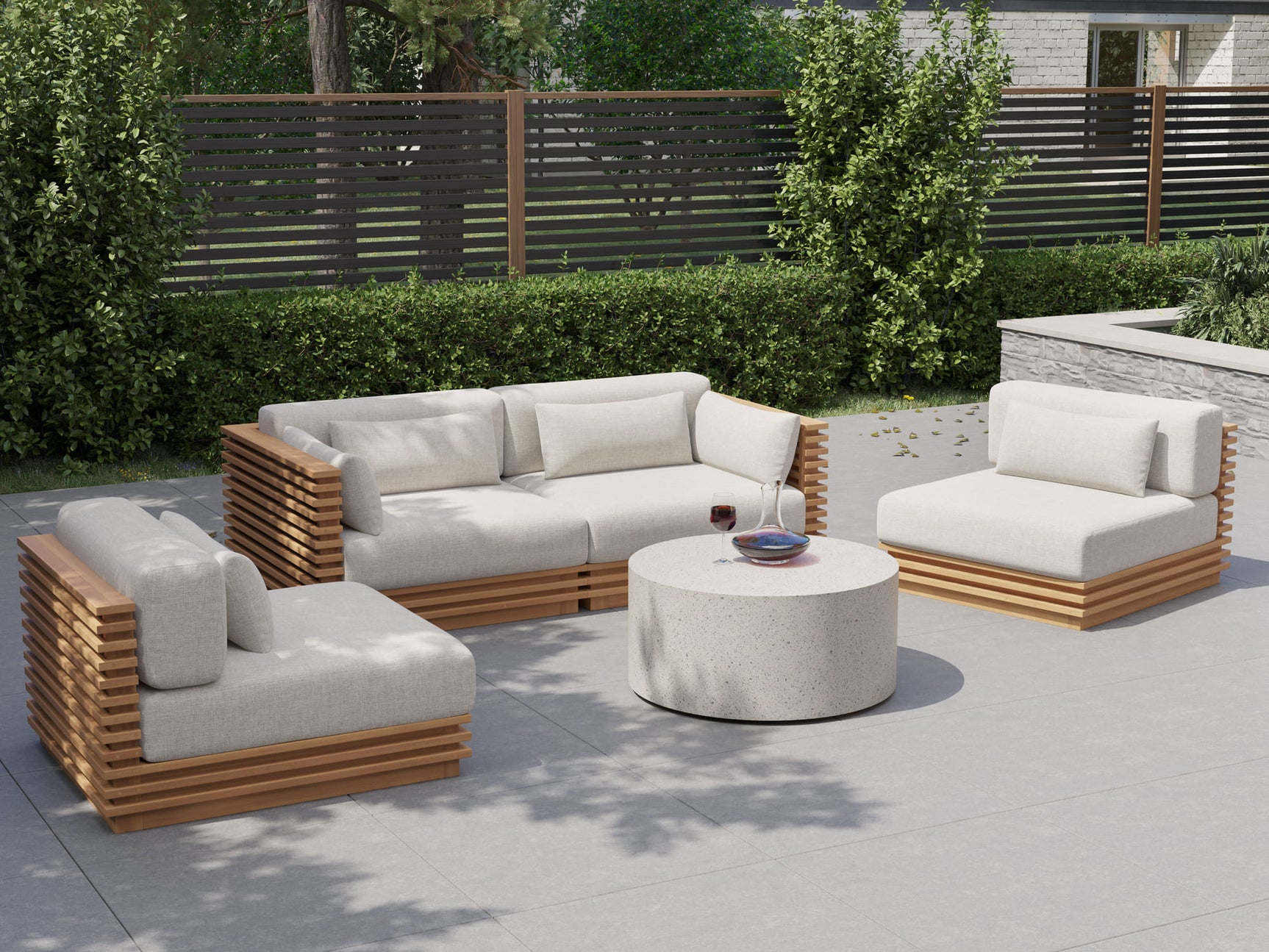 Elise Outdoor Fabric Armless Sofa Module