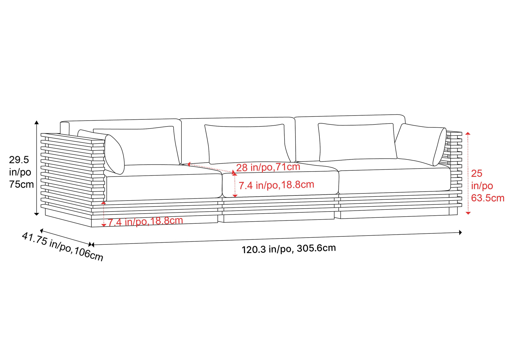 Elise Outdoor Fabric Modular Sofa