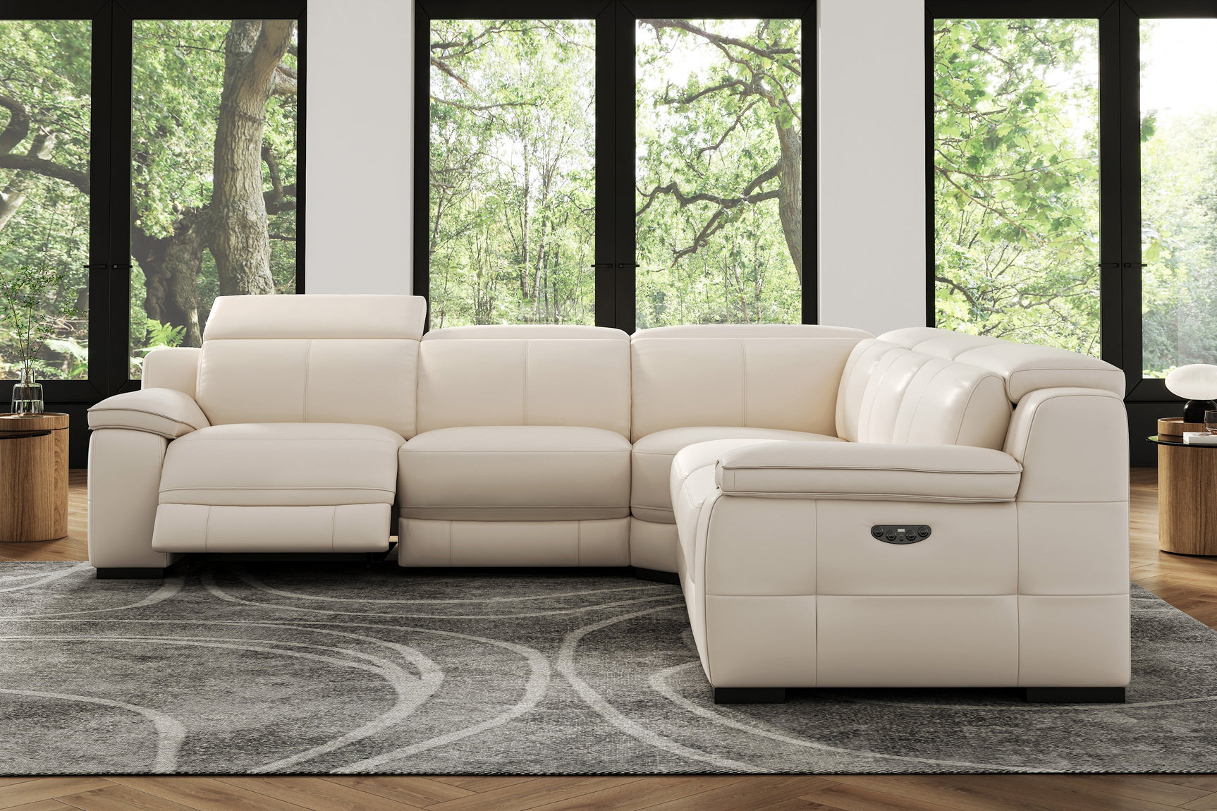 Ellie Leather Corner Sectional Sofa