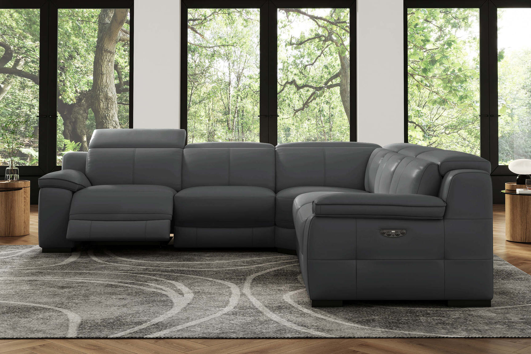 Ellie Leather Corner Sectional Sofa