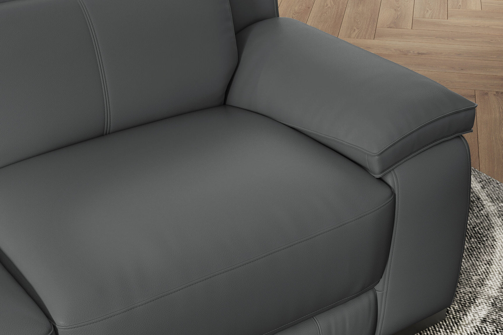 Ellie Leather Corner Sectional Sofa