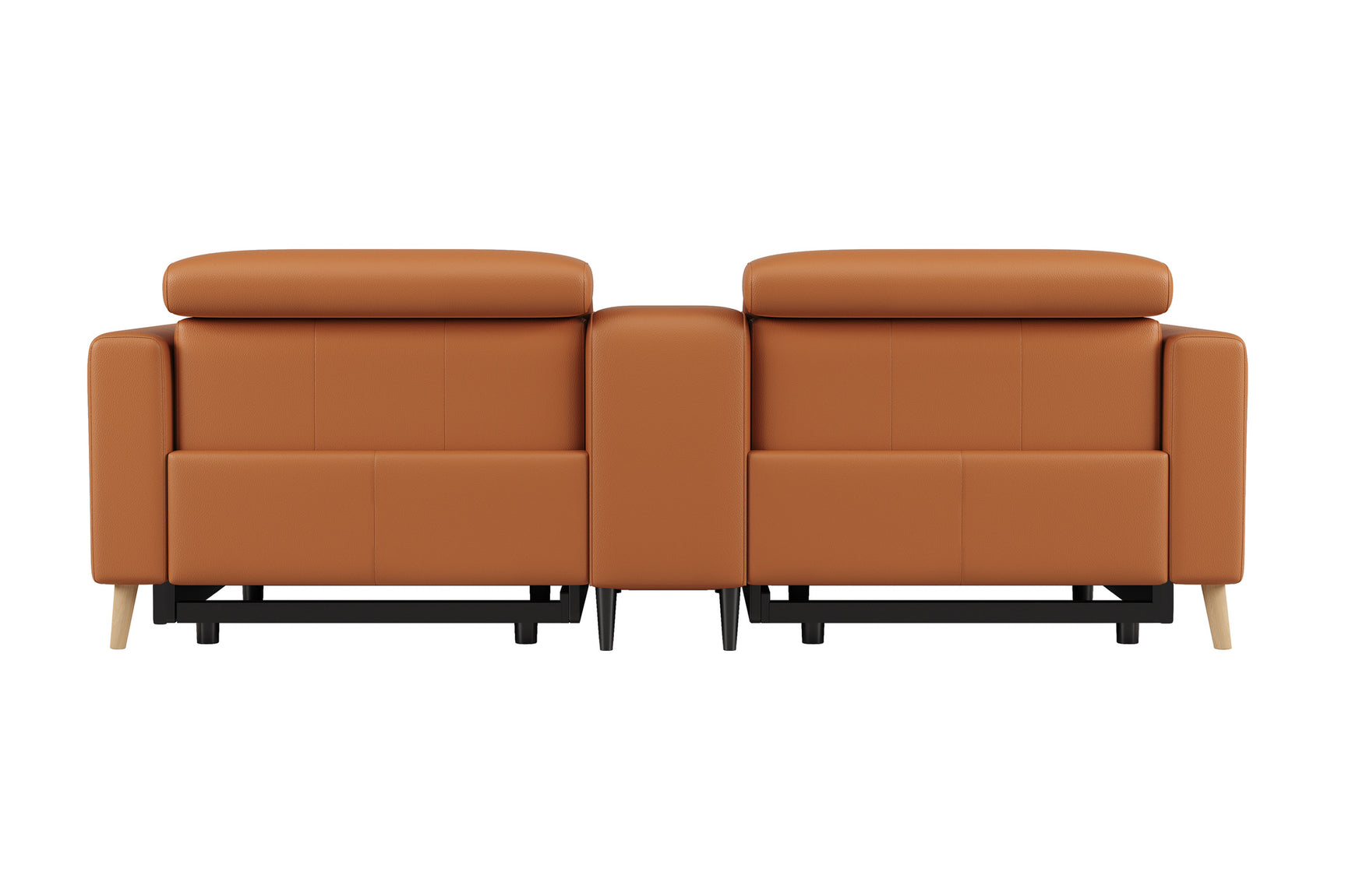 Elodie Leather Dual Recliner Sofa with Console