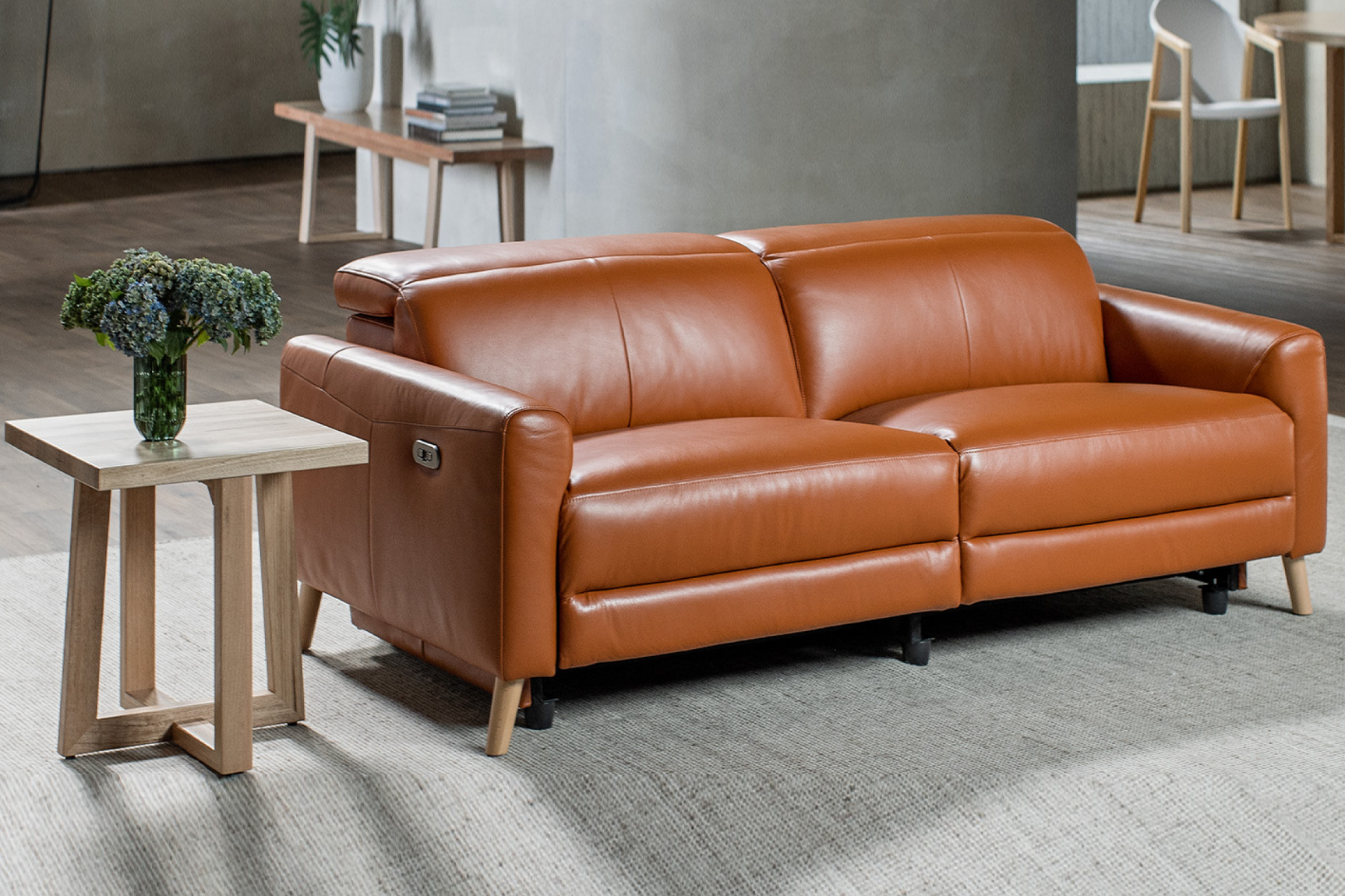 Elodie Leather Dual Recliner Sofa
