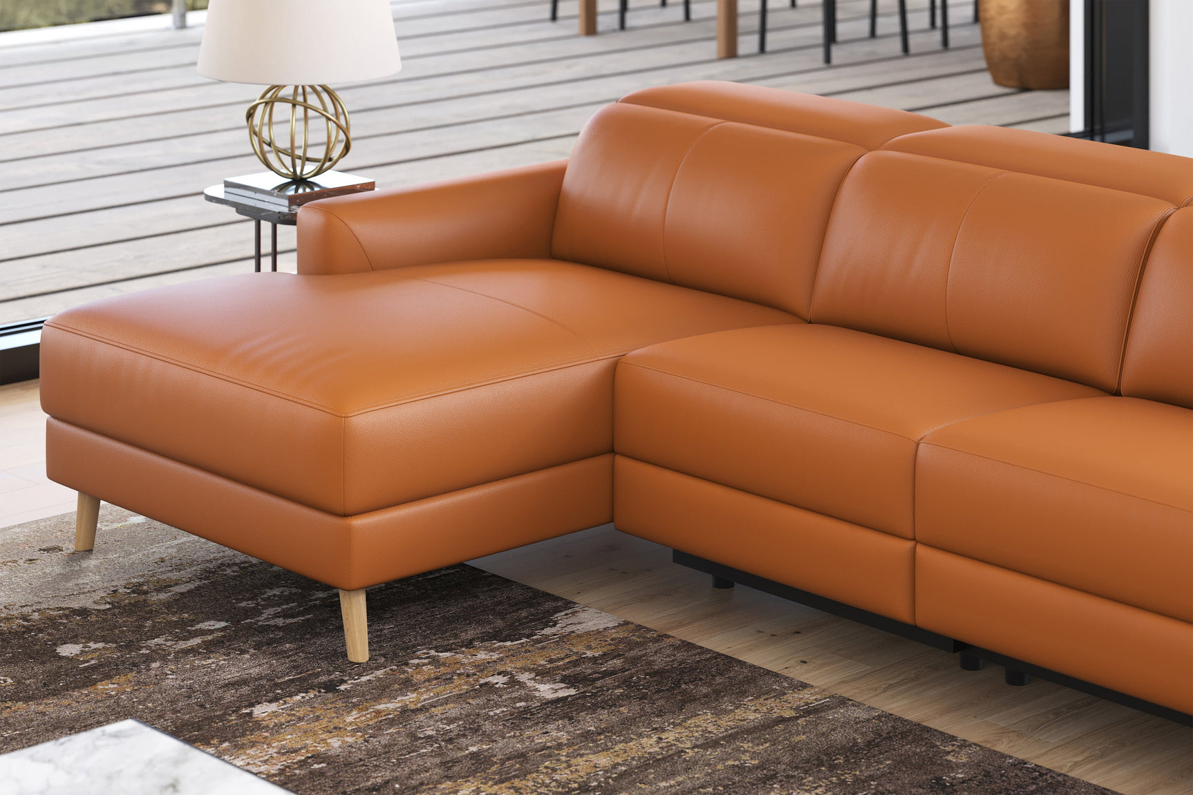 Elodie Leather Recliner Sectional Sofa