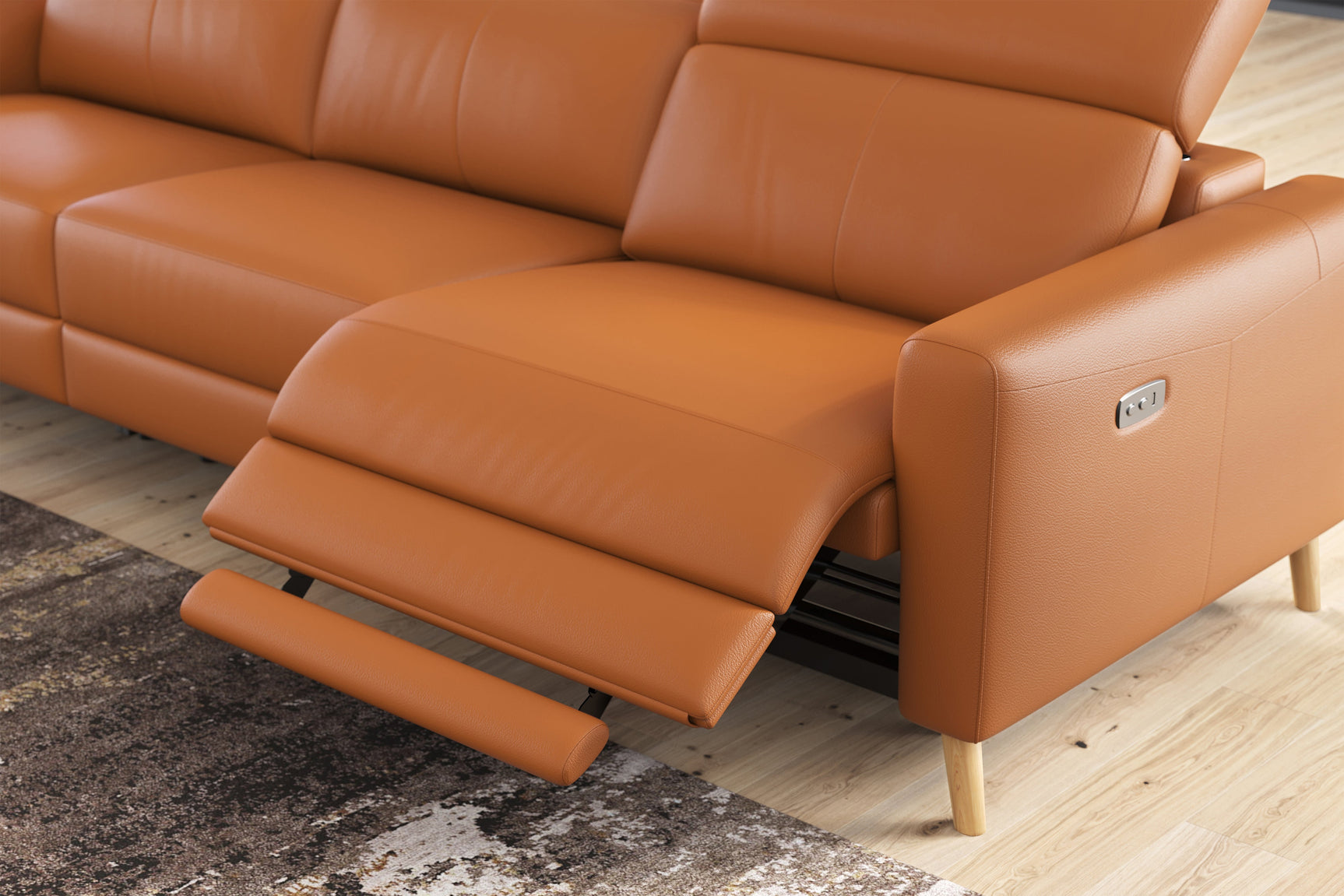 Elodie Leather Recliner Sectional Sofa